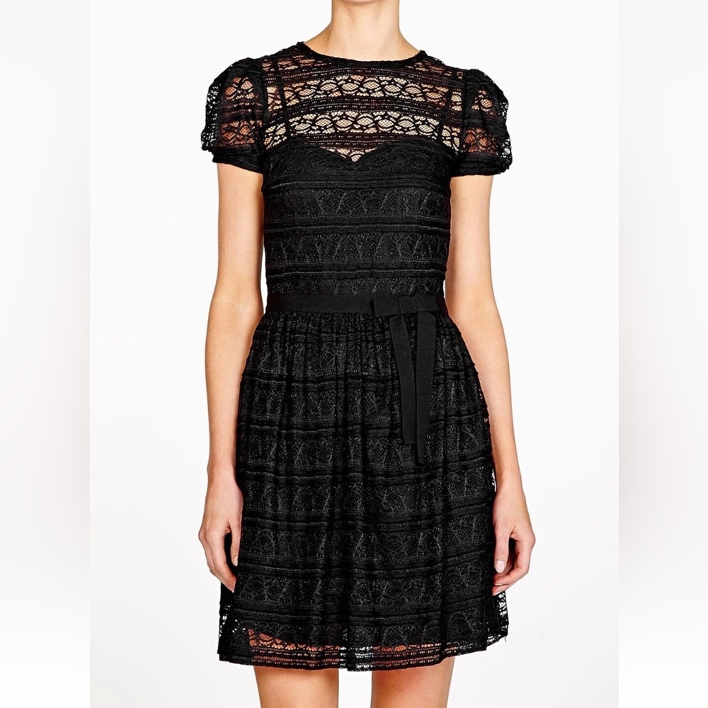 RED VALENTINO Crochet Dress Black Women’s Small With Inner Slip Quiet Luxury